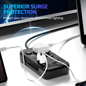 Venta al por mayor de fábrica de alta calidad 3 enchufes universales toma de corriente con 3 puertos USB 3 tipo C salida multiuso para uso en el hogar y la Oficina - Product Image 5