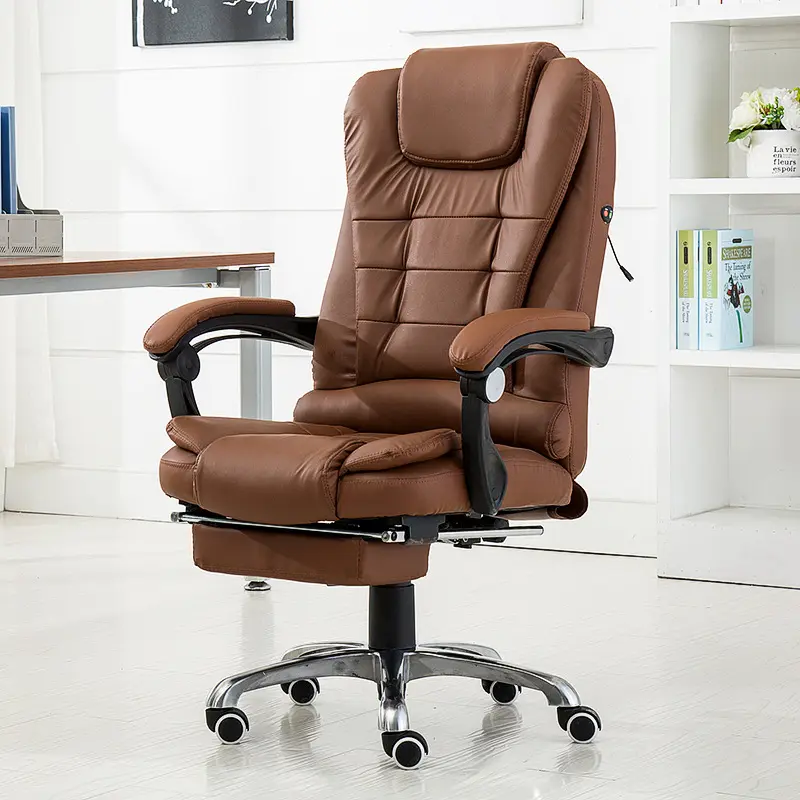 Silla de oficina de cuero PU ergonómica con función de masaje, alta calidad, moderna, giratoria, gerente boss