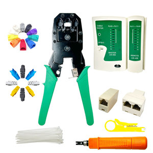 Ethernet onarım sıkma aracı modüler tak seti Cat5e Cat6 8P 6P RJ45 RJ11 RJ12 LAN kablo test cihazı ağ aracı kiti - Product Image 3