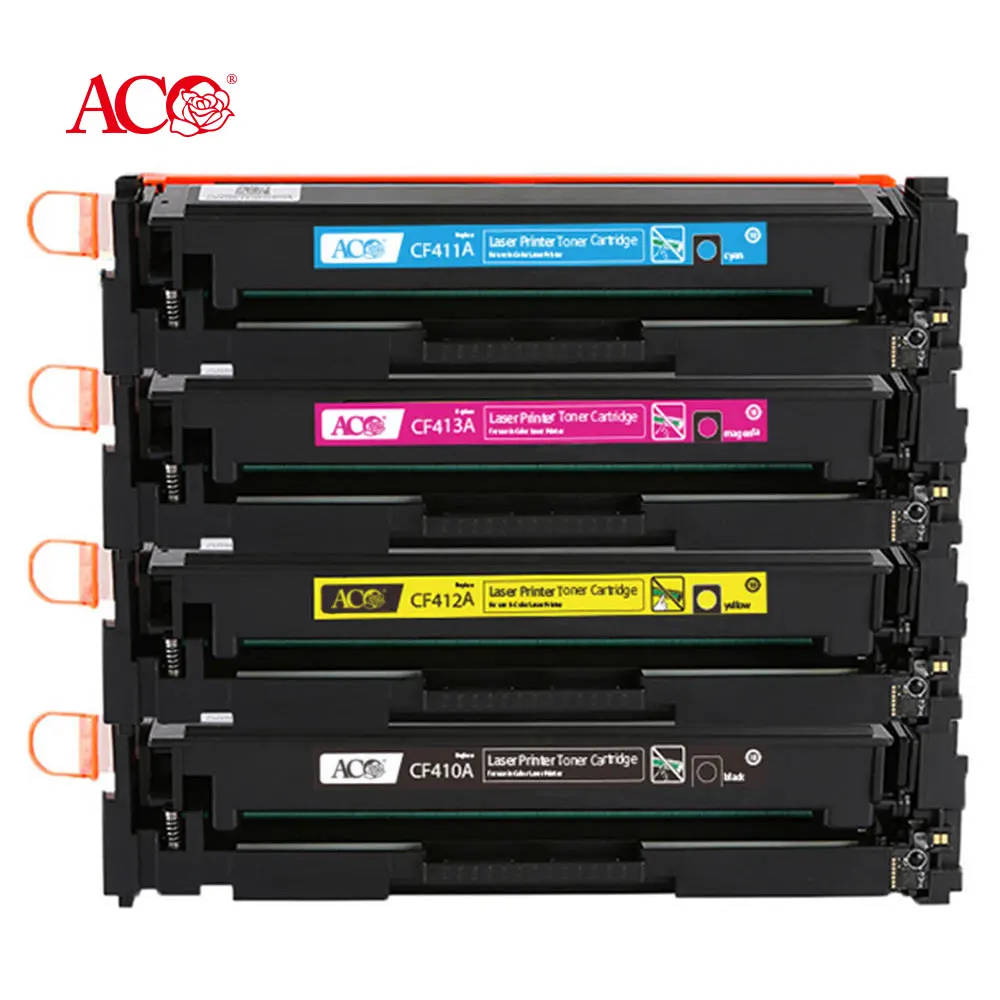 Proveedor de la marca ACO Venta al por mayor Color CF410A CF411A CF412A CF413A CF41 410A Cartucho de tóner Compatible para HP