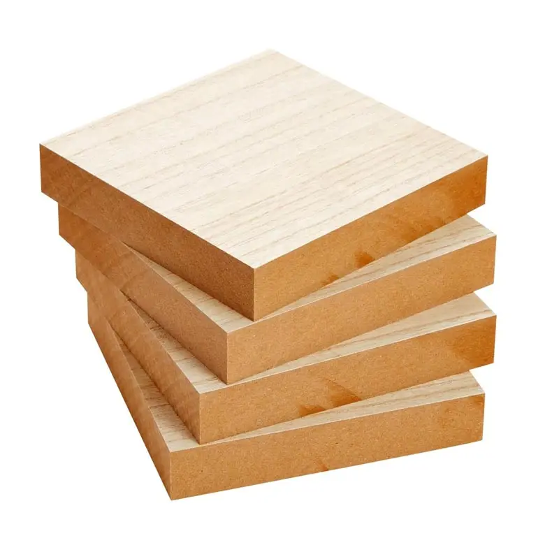 Balok kayu 1 inci tebal belum selesai MDF kotak kayu untuk kerajinan blok bangunan untuk mainan susun DIY dekorasi rumah kubus kayu