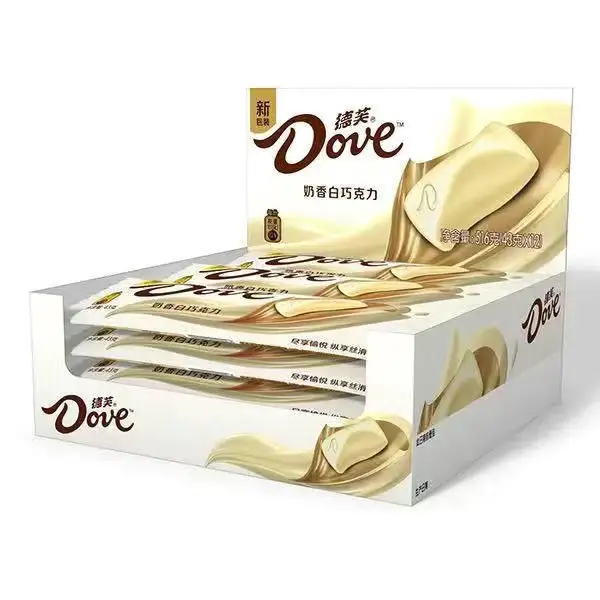 Nova lista de produtos leite e manteiga de cacau material Dov-e Sandwich chocolate 43g