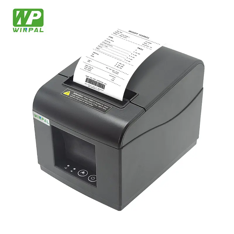 طابعة حرارية طراز WP80T 230 مم/الثانية ESC POS 80 مم BT من Winpal تدعم الرمز السريع وPdf 417 طابعة حرارية لا سلكية للفواتير