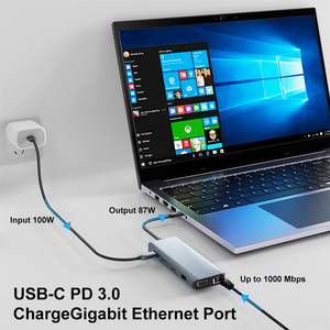 带电缆的12合1 TYPE-C多功能适配器支持4个屏幕，带有不同的显示器USB3.0 - Product Image 6