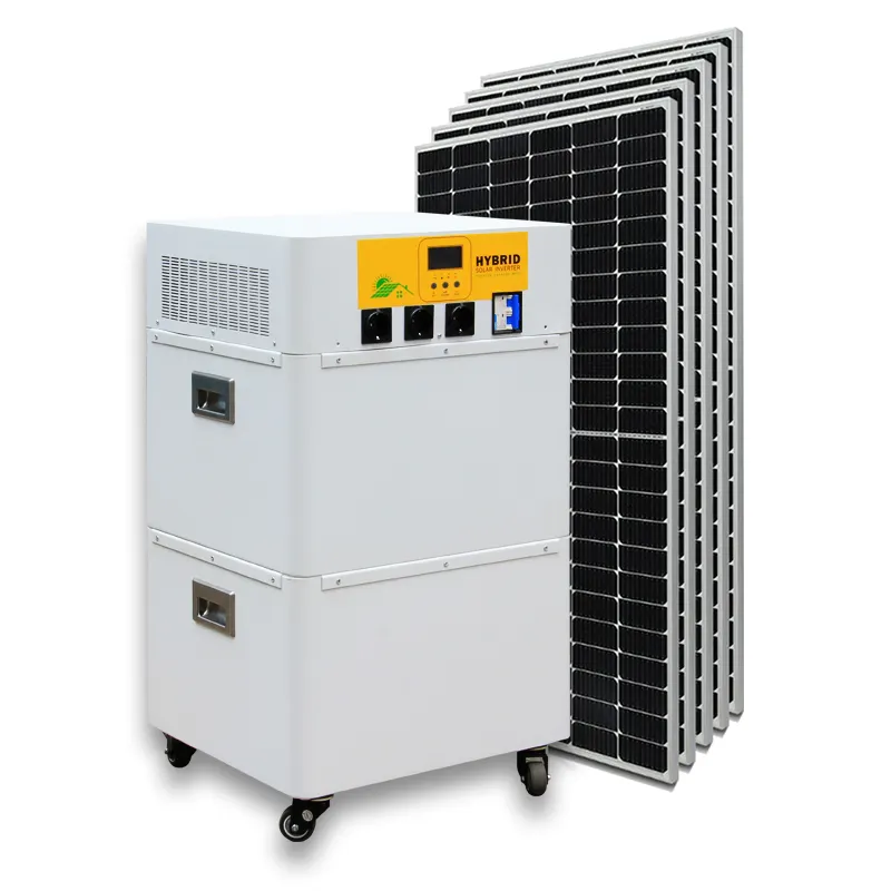 Générateur solaire 5kw avec batterie lithium-ion 12,8 kwh 10kwh 5kwh système de production d'énergie solaire 220v