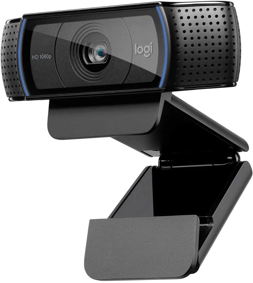Веб-камера Logitech C920 Pro HD, Широкоформатная камера для видеозвонков и записи 1080p, веб-камера для настольного компьютера или ноутбука