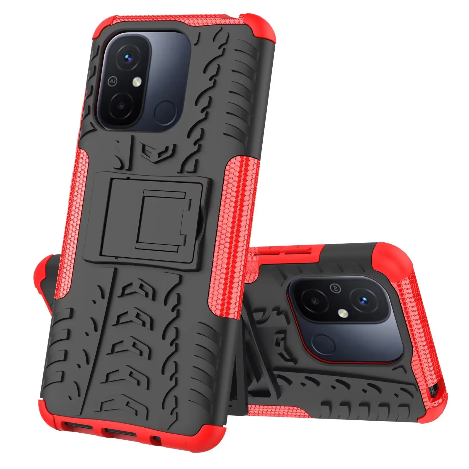 Tyre Shock Proof Stand Phone Case Cover For Redmi 12C/XIAOMI poco C55