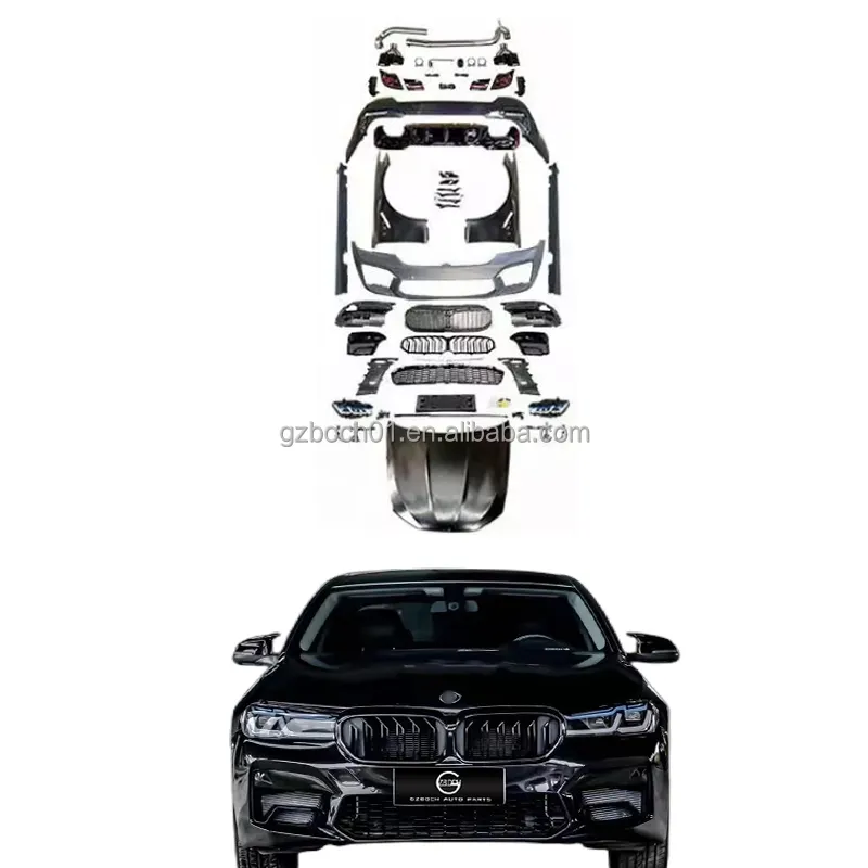 OLD UPGRADE yeni araba tampon BMW 5 serisi için F10 F18 2022 G30 M5 Bodykit farlar lambaları M5 motor hood