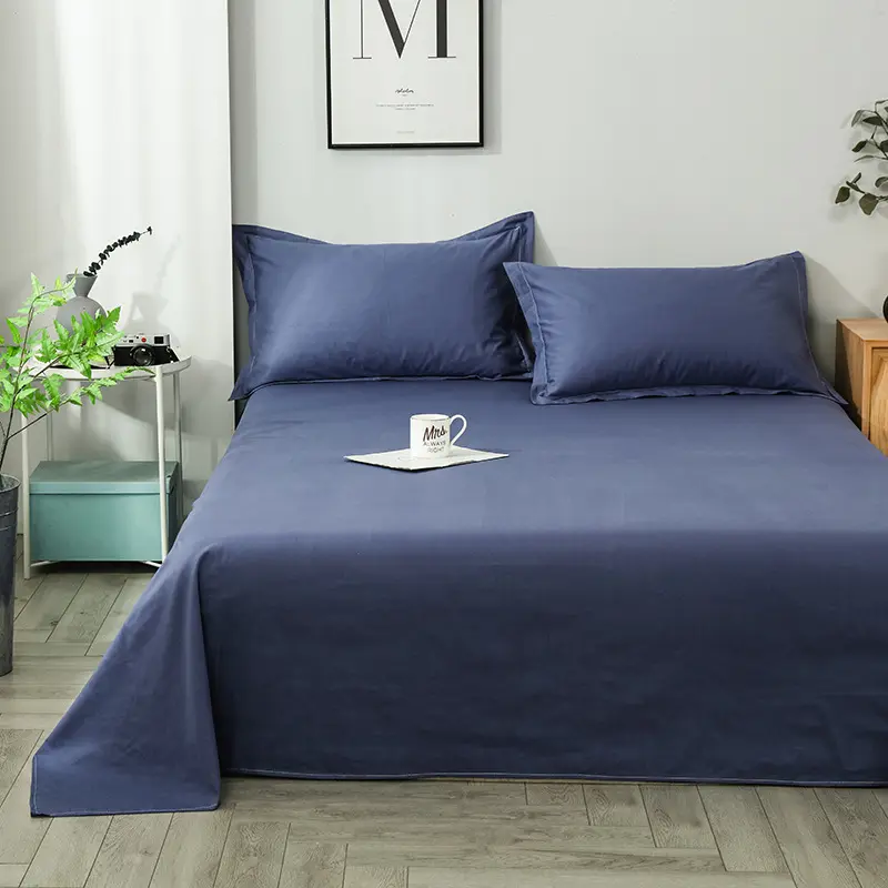 Grosir sprei Queen 100% katun sprei Linen katun Double King ukuran seprai jelek 2 orang untuk tempat tidur