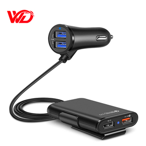 Qc3.0 Fast Charge Car <strong>One</strong> for Four 4 Port Usb Mobile Phone <strong>Charger</strong> Car Front and Rear Back Clip Usb Car <strong>Charger</strong> - Product Image 1