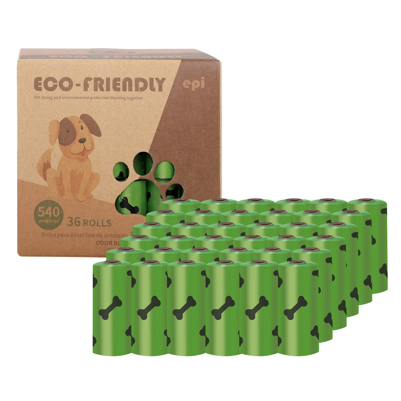 Atacado Eco-Friendly Biodegradável EPI Material Pet Dog Waste Poop Sacos Compostável Pet Poop Saco De Lixo