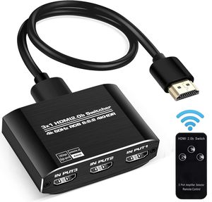 3 en 1 Out 3x1 Interruptor selector HDMI Ultra alta velocidad 4K60Hz Ultra HD 3D 1080P HDMI 2.0b Switch 18,5 Gbps HDMI Switcher - Product Image 1