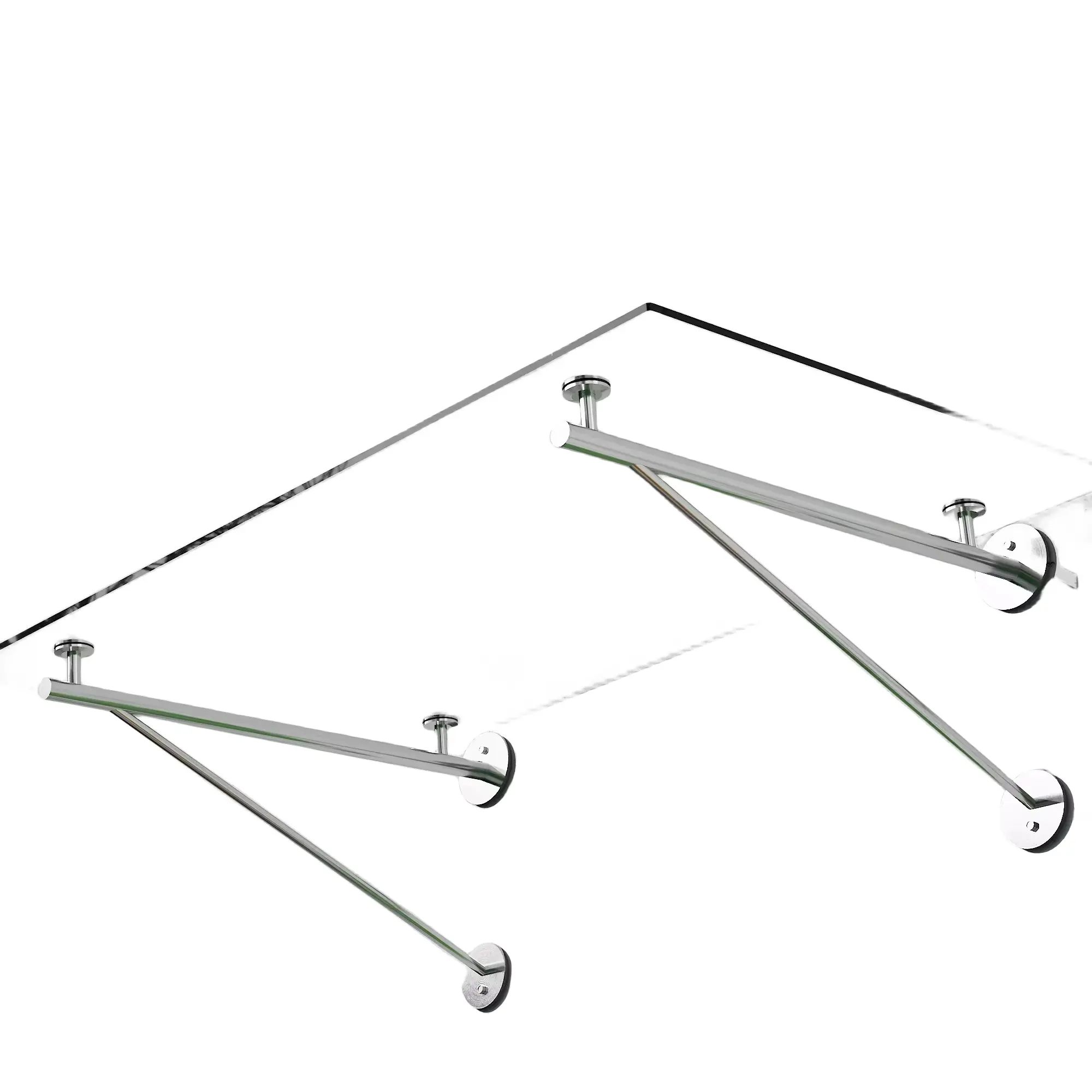 Glass Door Awning Heavy Duty Triangle Brackets Canopy 304 Stainless Steel Entrance Glass Simple Adjustable Optional Winter