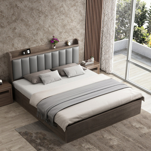 Quanyou katı ahşap kral yatak basit Modern kalın <span class=keywords><strong>1</strong></span> metre 8 çift yatak ana yatak odası için <span class=keywords><strong>1</strong></span> metre 5 kiralama ev <span class=keywords><strong>1</strong></span> metre 2 tek