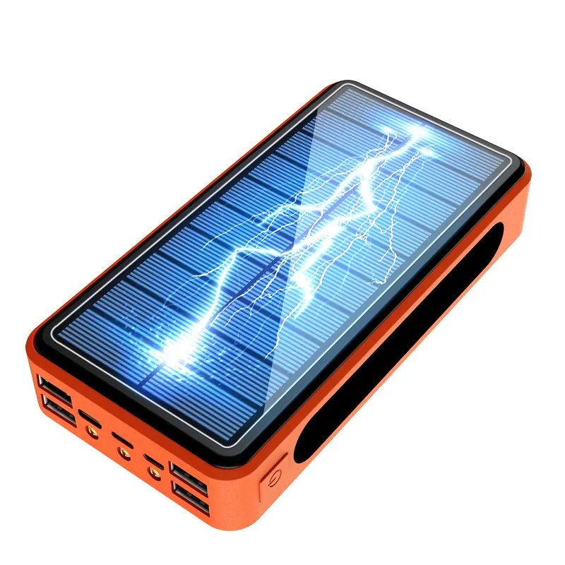 DN45 4 port charger Wireless charging portable larger capacity solar power bank outdoor travel phone charger with flashlight