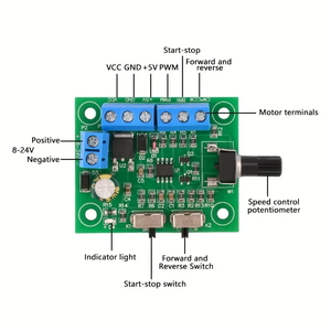 DC 8-24VブラシレススピードコントローラドライバーPWMスピードコントロールボード、フォワード/リバースコントロール電子モジュールおよびキット付き - Product Image 5