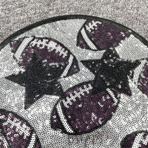 Factory Wholesale Custom <strong>College</strong> Football <strong>Teams</strong> Large Sequin Patch Embroidery Iron on Patches