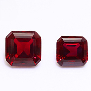 Il laboratorio di vendita della fabbrica ha creato il rubino rubino 11mm a forma di Asscher tagliato a forma di rubino per orecchini alla moda - Product Image 1