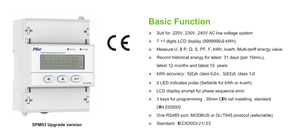 Medidor de energía inteligente trifásico de alta precisión SPM93 Modbus Power Data Logger para monitoreo de energía eléctrica - Product Image 2