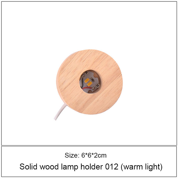 Support de lampe en bois massif (lumière chaude 6*2)