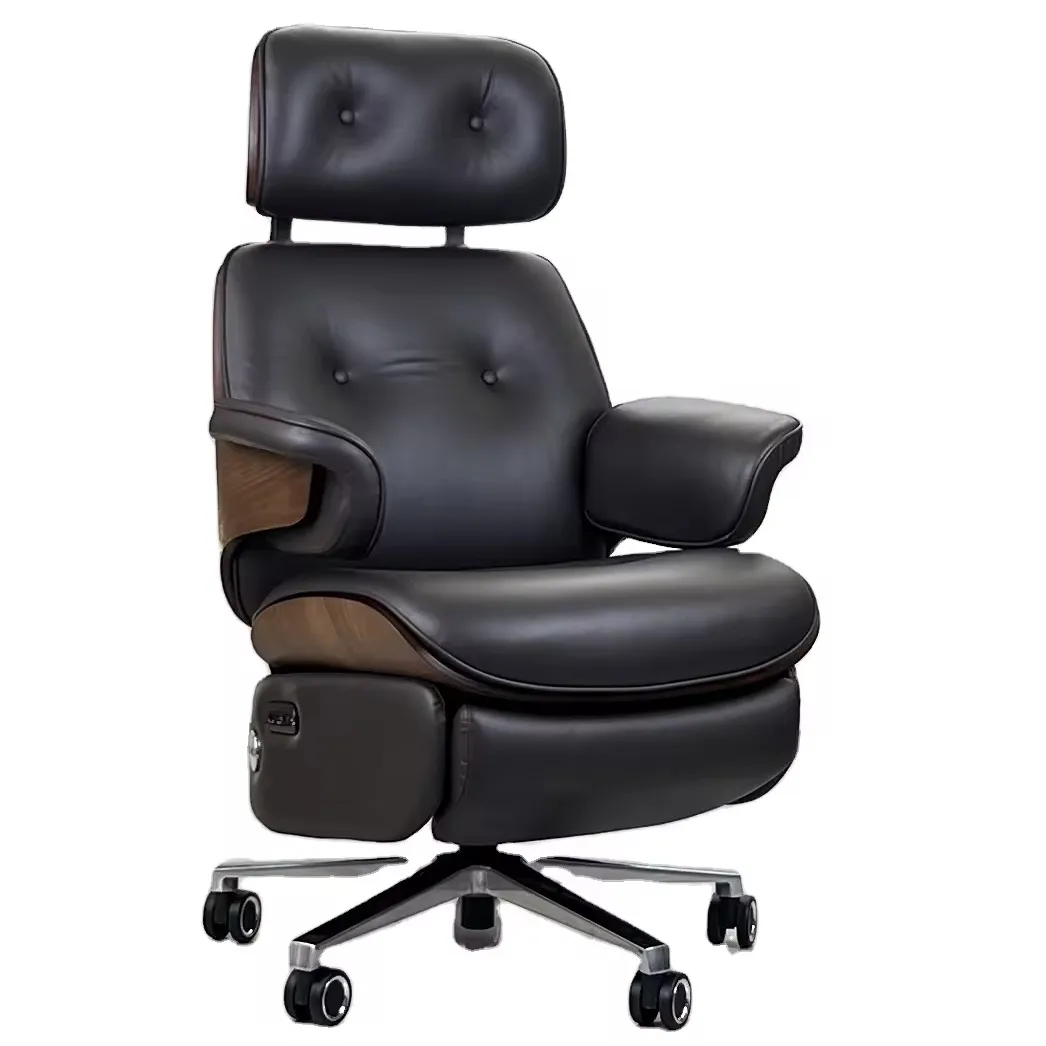 Nuovo Soild in pelle di legno regolabile ergonomico sedia da ufficio elettrica Executivve sedia da ufficio per la casa