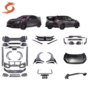 Yüksek kalite FK8-R geniş ön ve arka tampon kiti Honda 10th nesil Civic FC1FK7 yükseltilmiş model 2016-2021 - Product Image 2