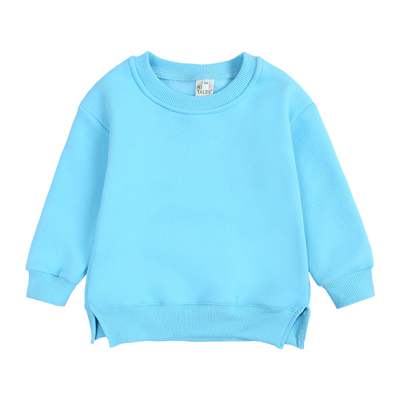 Sky Blue Blank Boys Girls Sweatshirts