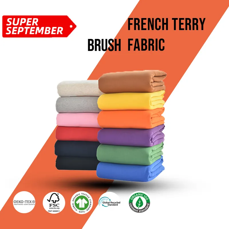Schwerer Bambus Bio-Baumwolle gebürstet Französisch Terry Stoff für Sweatshirt