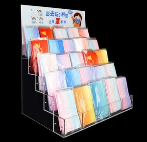 Countertop Retail Shop Acrylic 3 Tiers <strong>Stepped</strong> Rack Greeting Card <strong>Display</strong> Stand - Product Image 6
