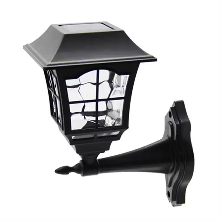 Lámpara de pared de alto lumen para exteriores, color negro, linterna de pared Solar, aplique de pared para exteriores, accesorio de luz Led Solar para exteriores