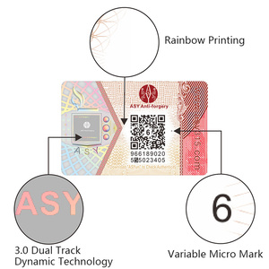 High Security Custom Hologram Sticker Anti-counterfeiting QR <strong>Code</strong> 3D Holographic Labels - Product Image 5