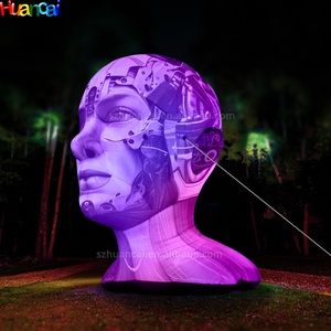 Мультяшная человеческая голова RGB Красочная светодиодная подсветка надувная модель гигантская рекламная сценическая декоративная выставочная модель надувные модели - Product Image 6