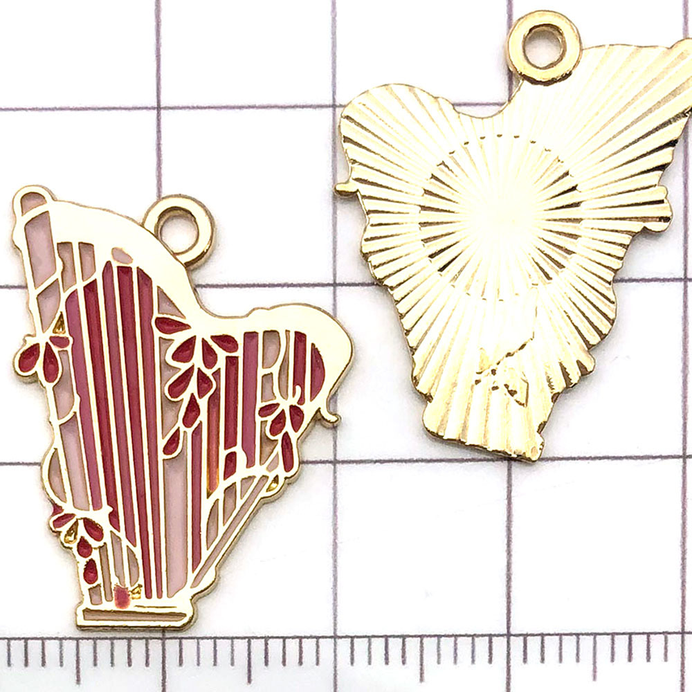 1 harpe rose saupoudrée d'huile - 1,8g - 26*20mm - 21163