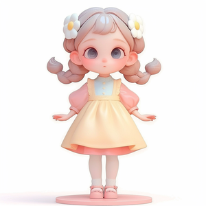 OEM tùy chỉnh dễ thương màu hồng cô gái phim hoạt hình đồ chơi sưu tập Mini <span class=keywords><strong>Pop</strong></span> Vinyl PVC hành động con số - Product Image 2