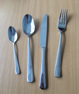 独特的锤式手柄不锈钢餐具套装派对用银勺和叉子餐具 - Product Image 3