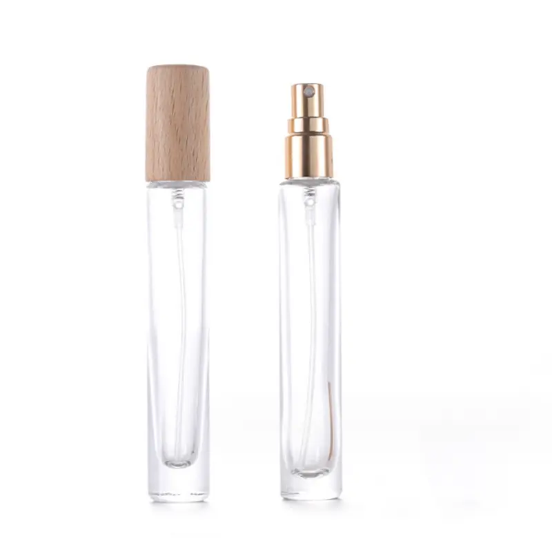 5ml 10ml 15ml Empty Perfume Fragrance Glass Spray Bottle with Fine Mist Spray Wooden Cap