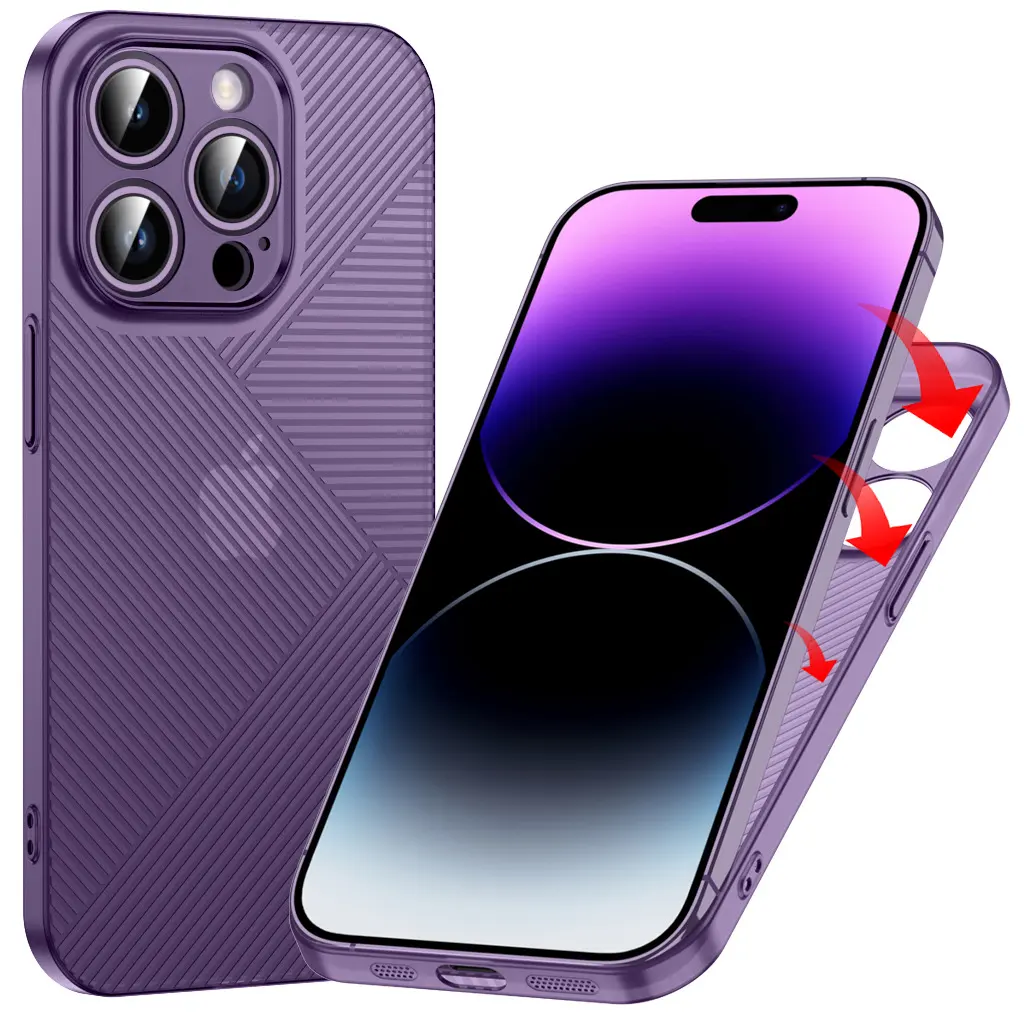 Casing matte bening kristal tidak beraturan, casing keras polikarbonat ultra-tipis pola geometris penutup ponsel belakang PC untuk iPhone 15 14 pro max