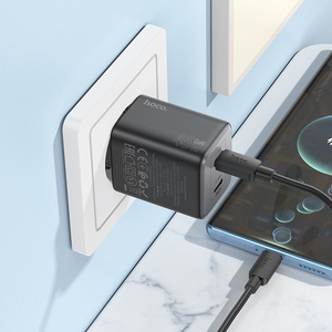 HOCO N42 EU Elogiado Dual Port PD45W 2C <strong>Charger</strong> With Type-C to Type-C Data Cable Set - Product Image 5