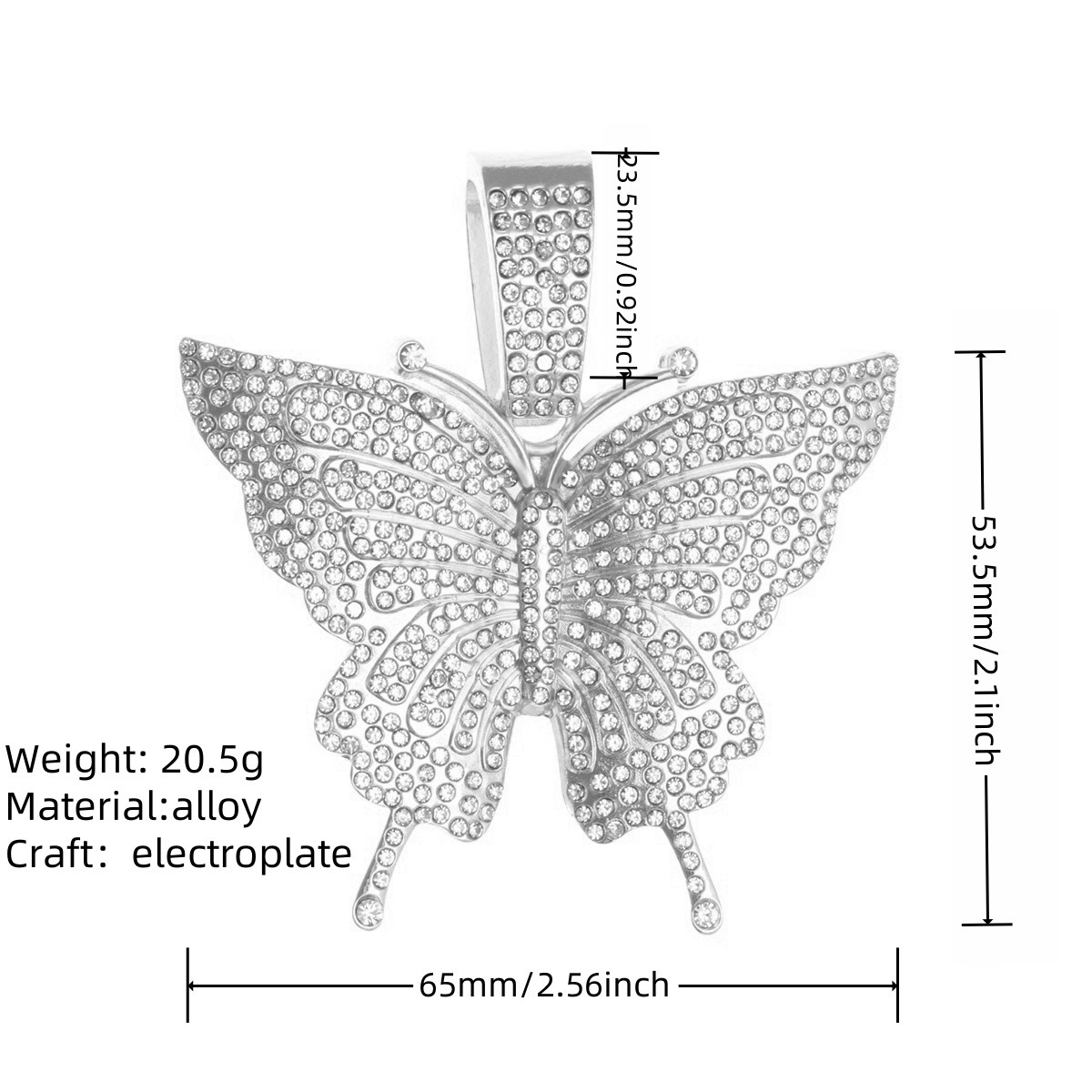 Pendentif papillon en argent