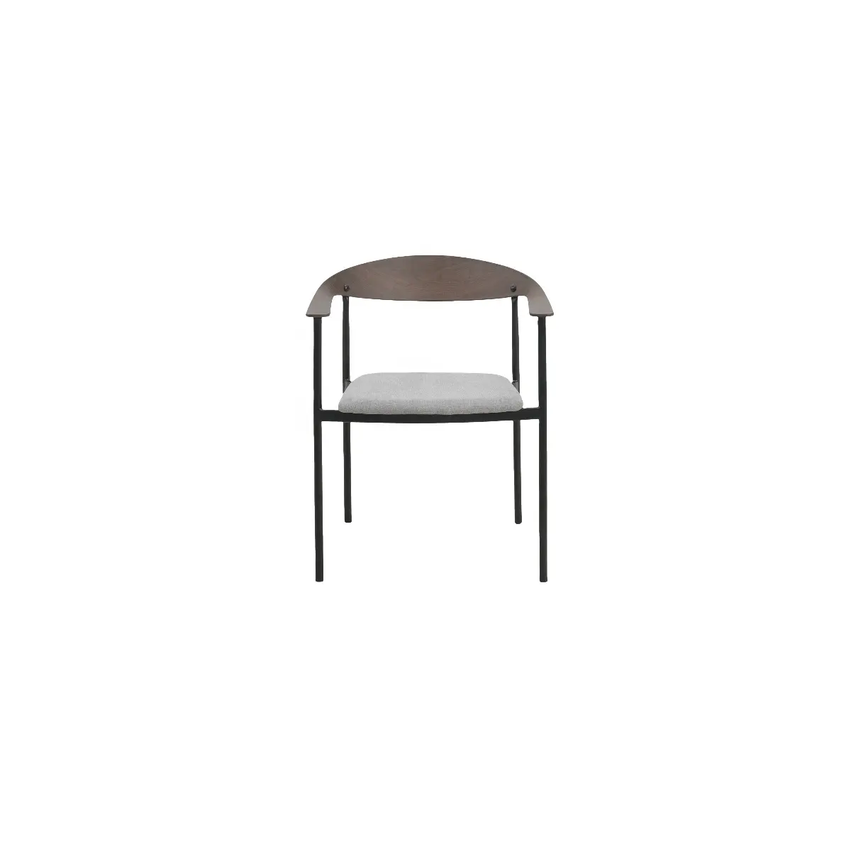 Silla de comedor moderna minimalista económica con estructura de metal respaldo de plástico de grano de madera sillón de oficina