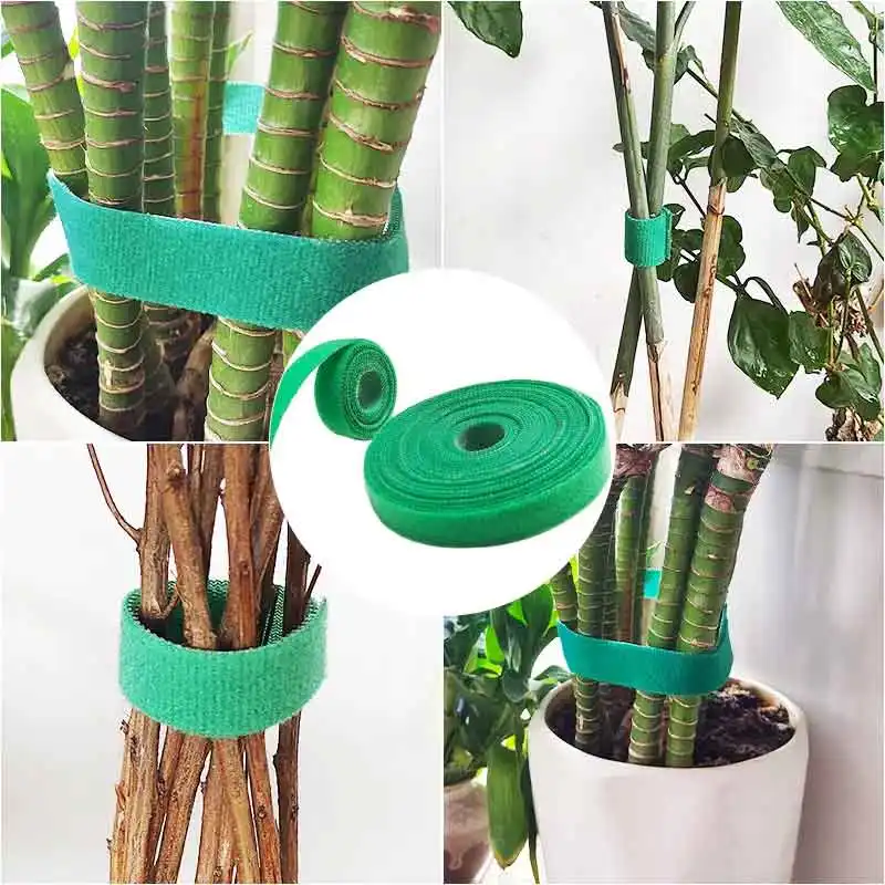 Gancho y Bucle de nailon ajustable para la cría de plantas, reutilizable, respetuoso con el medio ambiente, resistente al calor