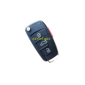 Audi 3 + 1ボタンリモートキーシェルロゴなしHU66カーキーアクセサリースマートキー交換 - Product Image 1