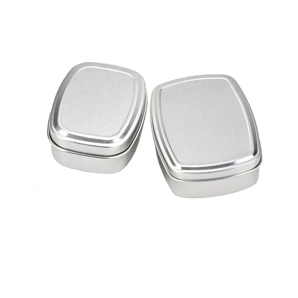 Tapa de aluminio 60g 80g 100g 150g caja de lata de aluminio cuadrada vacía para velas aromáticas de crema cosmética de especias