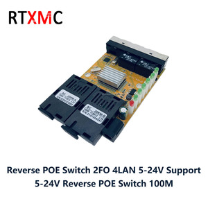 RPOE 100M 2SC 4 rj45 fibra Media Converter retromarcia POE 155M 2FO 4LAN Ethernet veloce 2FO 4LAN 24V FTTH CATV MC ricetrasmettitore