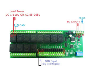 12-DI 12-DO DC 12V <strong>RS485</strong> IO Board Optically Isolated NPN <strong>Input</strong> &amp; 12 Relay Output Modbus RTU <strong>Module</strong> - Product Image 3