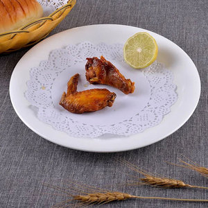 חד פעמי 14 "עגול לבן רקמת קייטרינג רקמת סולות plemats מלבן עוגת תחרה דוילי קישוט - Product Image 2