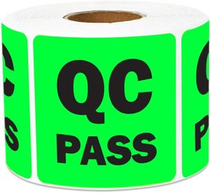 カスタムサーマルプリントラベル1インチラウンド接着剤QC検査ラベルQC合格ラベル配送包装紙ステッカーロール - Product Image 4