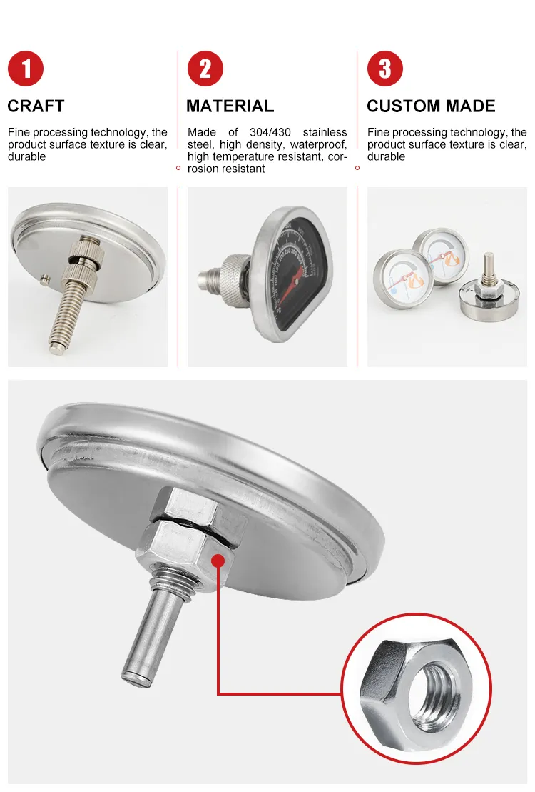 Roestvrijstalen Oven Veilige Vleesthermometer, Extra Grote 2.5-Inch Wijzerplaat, Temperatuur Gelabeld Voor Rundvlees, Gevogelte, Varkensvlees,