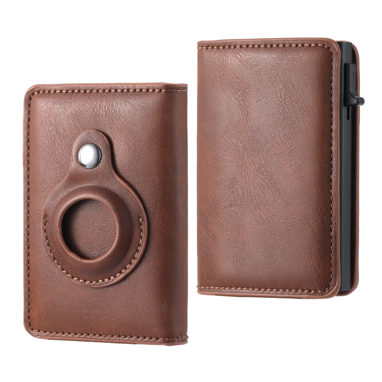 Slim Men Wallet PU Carbon Fiber RIFD Card Holder avec Airtag