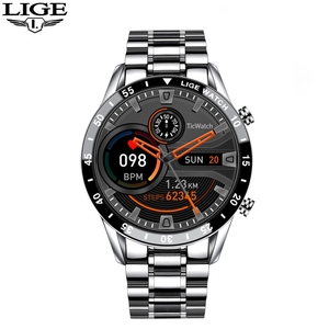 Lüks marka Lige Mens tam dokunmatik ekran spor spor İzle Android IOS Smartwatch için uygun